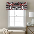thumbnail image 3 of Grey Geometric Kitchen Curtain Valances for Windows Farmhouse Short Curtains, Modern Abstract Black White Red Striped Rod Pocket Valance Curtain for Bedroom Cafe Living Room 42"x18", 3 of 8