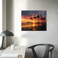 thumbnail image 4 of Orinice  Seascape Canvas Prints Wall Art Tropical Sunset Beach Poster Wall Decor Artwork Beach Coconut Tree Pictures Paintings for Bar Living Room bathroom Home   16x12in, 4 of 6
