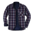 thumbnail image 2 of Mens Flannel Shirts Fleece Lined Warm Shirt Plaid Button Down Lapel Top Casual Loose Plus Size Tops Fall Winter Versatile Commuting Outfits with Pockets, 2 of 9