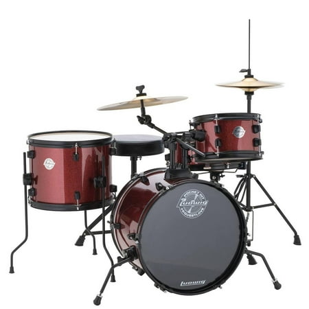 Ludwig 5 Piece Drum Set - Ludwig LC178X025 Questlove Pocket Kit 4-Piece Drum Set - Red Wine Sparkle