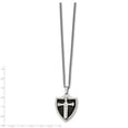 thumbnail image 2 of Stainless Steel Polished Black Ip-plated With Cubic Zirconia Cross Shield Necklace - 24 Inch - Measures 28.88mm Wide, 2 of 2