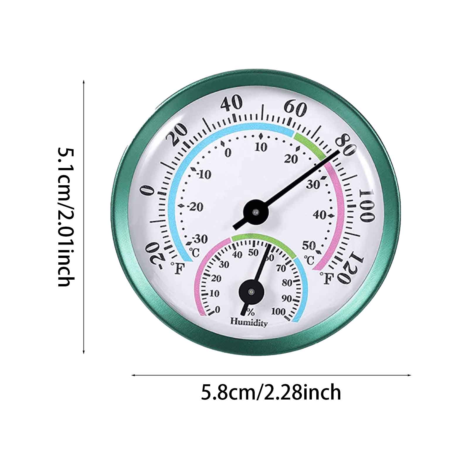 3PCS Mini Indoor Temperature Hygrometer Analog, Temperature Humidity Gauge for Home, Room, Outdoor, Hygrometer Analog Hygrometer for Indoor And Outdoor Use 2inch
