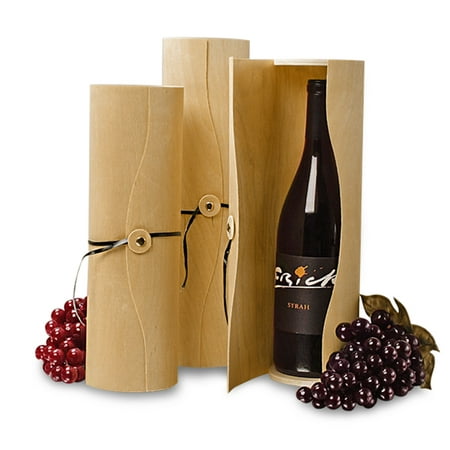 6ea - 3-3/8 X 3-3/8 X 12-5/8 Natural Bentwood Wine Box by Paper (Best Bota Box Wine)