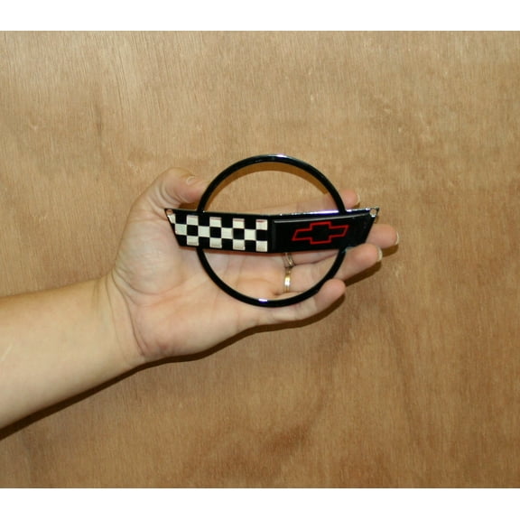 Corvette C4 Stingray Black Crossed Flag Emblem Steel Sign