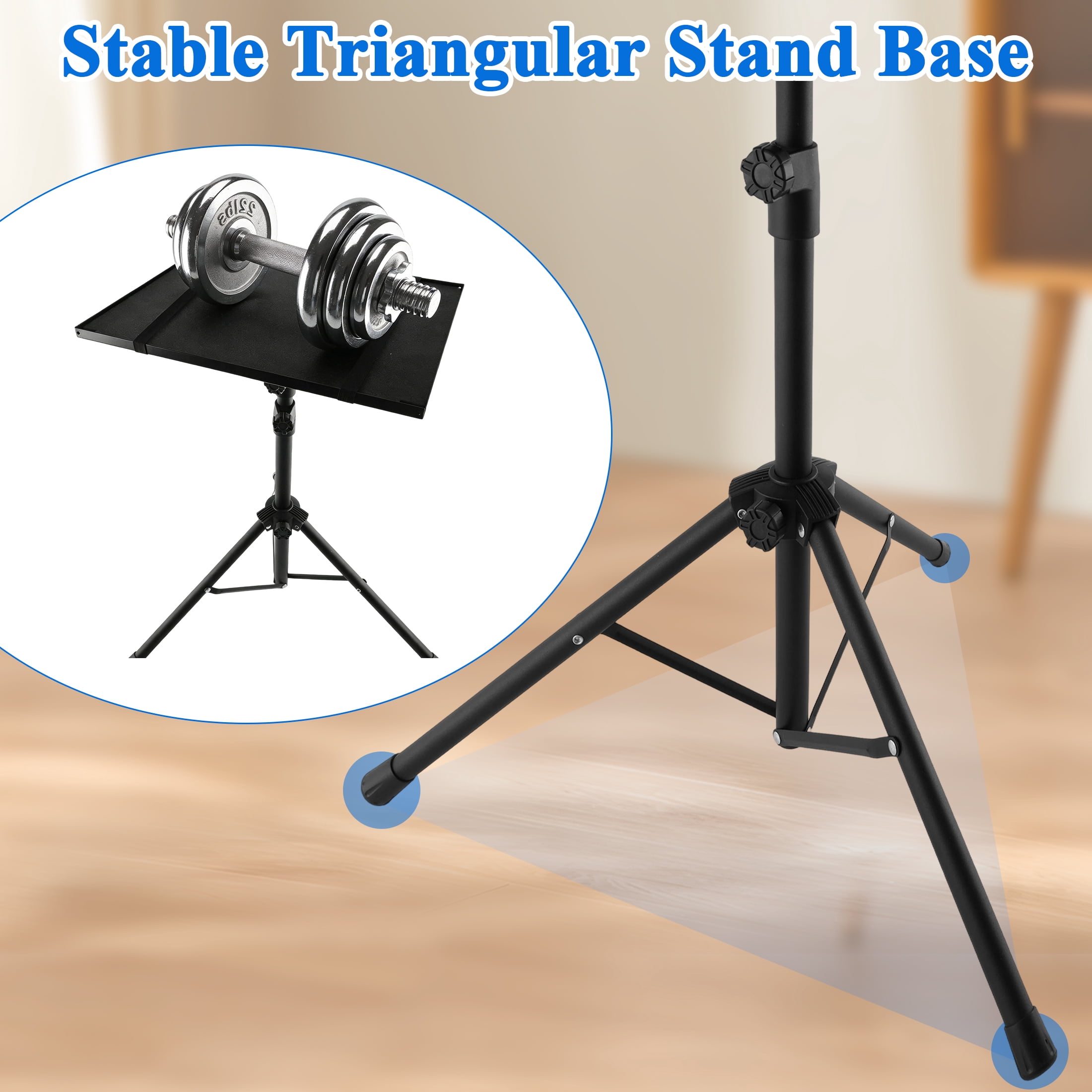 Aovky Projector Stand Tripod, Portable Laptop Stand with Adjustable Height 22 to 51.5 inch, Floor Stand for Home Office, Outdoor Movies, Stage, Studio, DJ Equipment