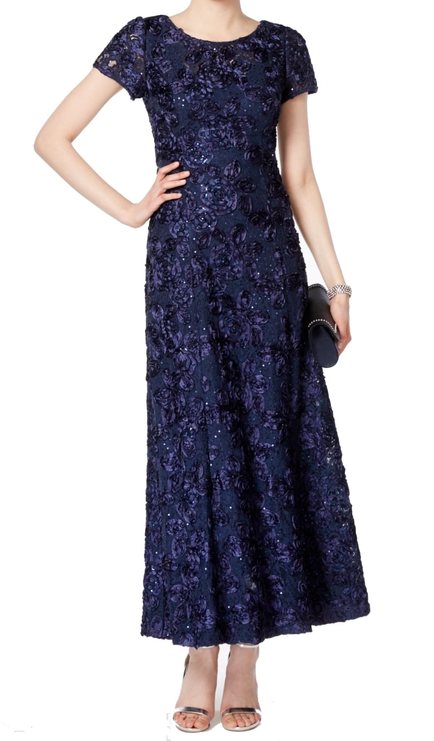 alex evening rosette gown