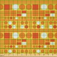thumbnail image 2 of Ambesonne Orange Fabric by the Yard Microfiber, Monochrome Style Shapes Art, 10 Yards, White and Earth Yellow, 2 of 2