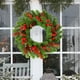 thumbnail image 4 of Corona navideña artificial con frutos rojos simulados | 36 cm de PVC verde para colgar en la puerta, ideal para el hogar, la ventana y otras festividades., 4 of 6