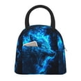thumbnail image 2 of Haiem Blue Fire Wolf Printed Lunch Bag Women, Lunch Box Lunch Bag for Women, Small Leakproof Cute Lunch Tote Large Capacity Reusable Insulated Cooler Lunch Container, 2 of 6