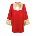thumbnail image 4 of Hansber Kids Boys Praise Dance Top Long Sleeve Metallic Back Zipper Choir Church Worship Dance Stage Performance Tunic Top Red 6, 4 of 6
