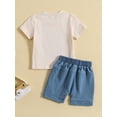 thumbnail image 3 of Bagilaanoe 4th of July Clothes for Toddler Baby Boys Short Sleeve Letter Print T-Shirt Tops + Shorts 6M 12M 18M 24M 3T Kids Independence Day Outfits 2pcs Short Pants Set, 3 of 9