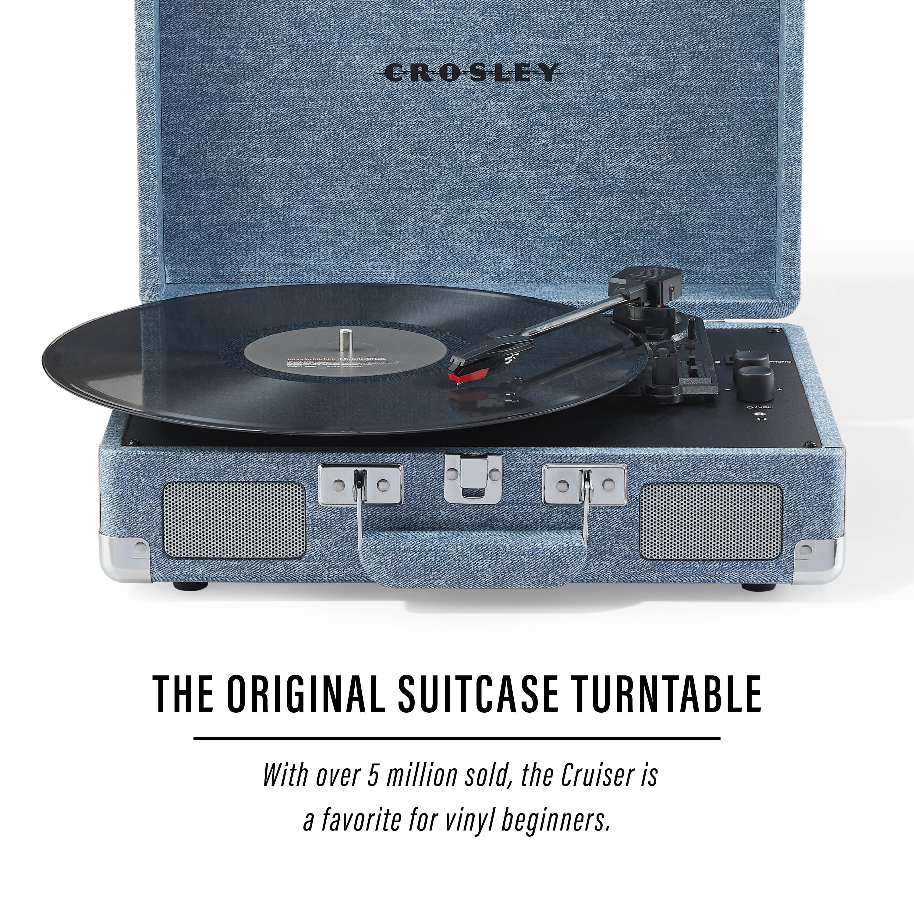 Crosley Cruiser Plus Vinyl Record Player with Speakers and Wireless Bluetooth - Audio Turntables