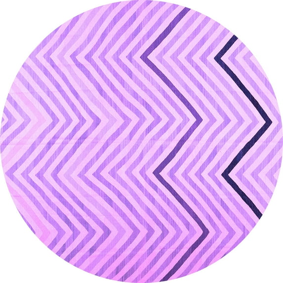 Ahgly Company Indoor Round Abstract Purple Contemporary Area Rugs, 3' Round