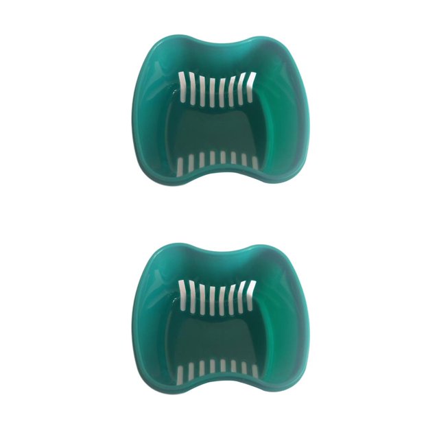 Bearachild Copa para dentadura, recipiente para protección bucal, soporte para artificiales, estuche ligero para dentición postiza para lago verde 2piezas