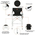 thumbnail image 5 of Omysalon 31" Tall Folding Director Chair with Side Table,Portable Makeup Artist Bar Height, Aluminum Frame 300 lbs Capacity, 33.8" L x 19.2" W x 45.6" H, 5 of 7