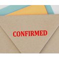 thumbnail image 1 of CONFIRMED Self Inking Rubber Stamp Custom Colop Office Stationary P20 Mini Stamper, 1 of 2