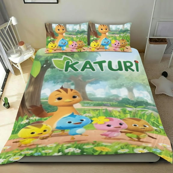 Bedding Set For Katuri Comforter Cover Set Cute Duvet Cover Sets Super Soft Teens Bedding Set Kids Bedroom Gifts,1 Duvet Cover with 2 Pillowcases Twin 3 Piece