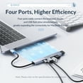 thumbnail image 2 of ORICO Aluminum Type C USB 3.0 HUB 4 Port Multi Splitter PD60W TF SD Reader OTG For Lenovo HUAWE Macbook PC Computer Accessories, 2 of 10