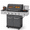 5-Burner Visible, variant on 4-Burner BBQ Grill W/Side Burner, 50,000BTU Gas Propane Grill Portable with Storage Cabinet, Heavy-Duty Stainless Steel Outdoor Cooking, with Tank Hook, Towel Rack, Steel Brush