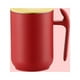 thumbnail image 5 of Tazas de acero inoxidable de doble pared de 550 ml, a prueba de fugas, evitan quemaduras, con aislamiento esmerilado, para el hogar, la cafetería y la oficina, color rojo oscuro de 550 ml., 5 of 5