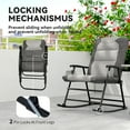 thumbnail image 4 of CoSoTower Folding Rocking Chair Set of 2 Padded Rockers with Armrest, Light Grey, 4 of 7