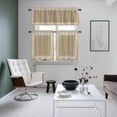 thumbnail image 4 of Cream Greek Key Kitchen Curtains Sets for Windows 36 Inch Length, Geometric Greece Ancient Rustic Rod Pocket Window Treatments Tier Curtains and Valances Set for Bedroom/Bathroom, 4 of 8