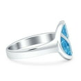 thumbnail image 2 of Blue Apple Jewelry Co. Peace Sign Thumb Women Engagement Ring Blue Opal 925 Sterling Silver, 2 of 5