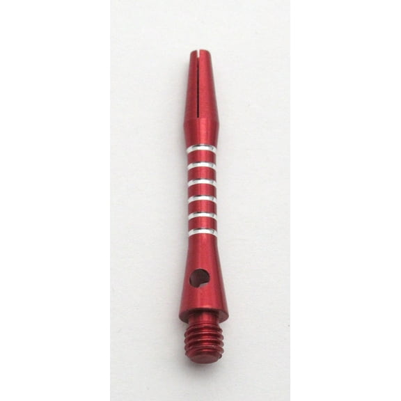 3 Sets (9 Shafts) RED Striped (Jailbird) Aluminum Dart Shafts   O'rings - Short Length - 1 1/2 inch - 6 rings