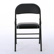 كراسي UBesGoo 4 Pack القابلة للطي كراسي الزفاف المبطنة المبطنة مع إطار معدني Home Office Party Use، Black