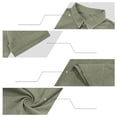 thumbnail image 7 of Men's Short Sleeve Cotton Linen Polo Shirts Casual Summer Classic Collared Golf Shirt with Pocket Army Green, 7 of 7