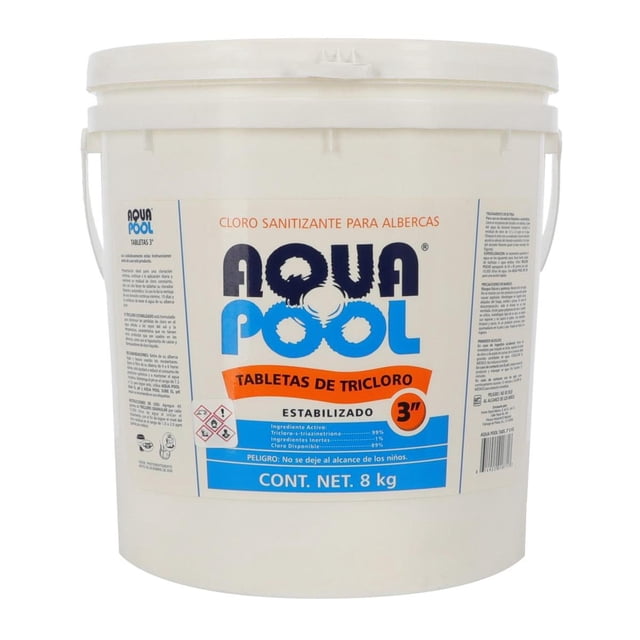 Tabletas De Tricloro Aquapool 8 Kg Para Albercas