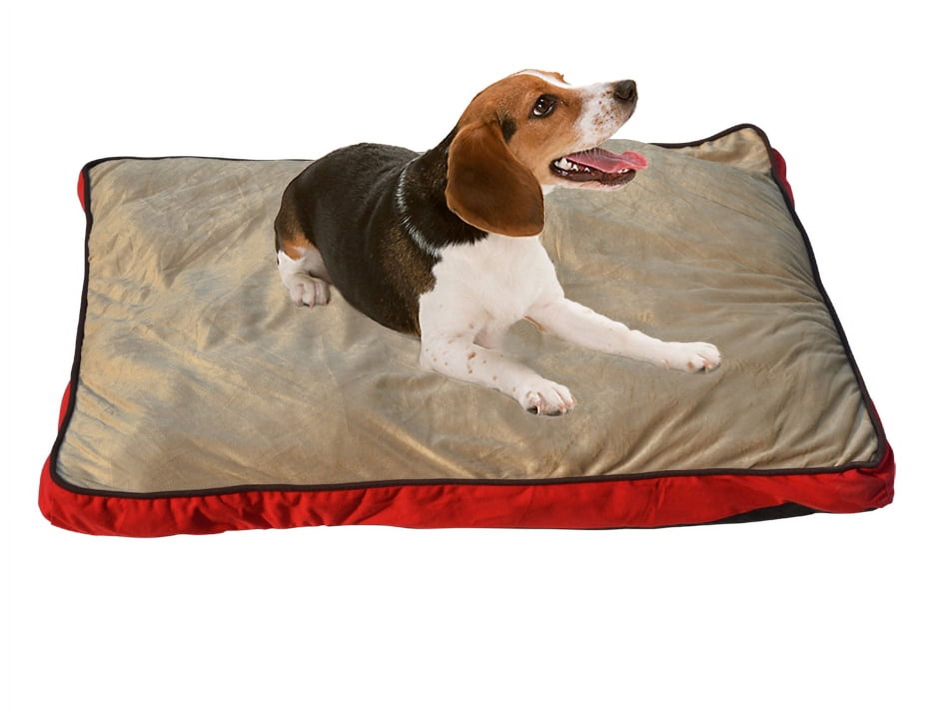 Sunny RED Dog Cat Soft Pet Bed w Waterproof Lining, Removal Color, Non Skid Base