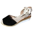 thumbnail image 1 of asddcavvf Sandales Compensées à Brides pour Femmes, Chaussures de Vacances en Faux Suède, 1 of 9