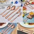 thumbnail image 7 of VeSteel 20 Piece Copper Silverware Flatware Set for 4, Stainless Steel Eating Utensils Cutlery Tableware Includes Knives/Spoons/Forks, 7 of 7
