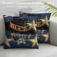 thumbnail image 3 of 4th of July Pillow Covers American Flag Star Patriotic Independence Day Throw Pillowcase Top Hat Windmill Memorial Day Cushion Case Decorations for Sofa Couch, 3 of 5