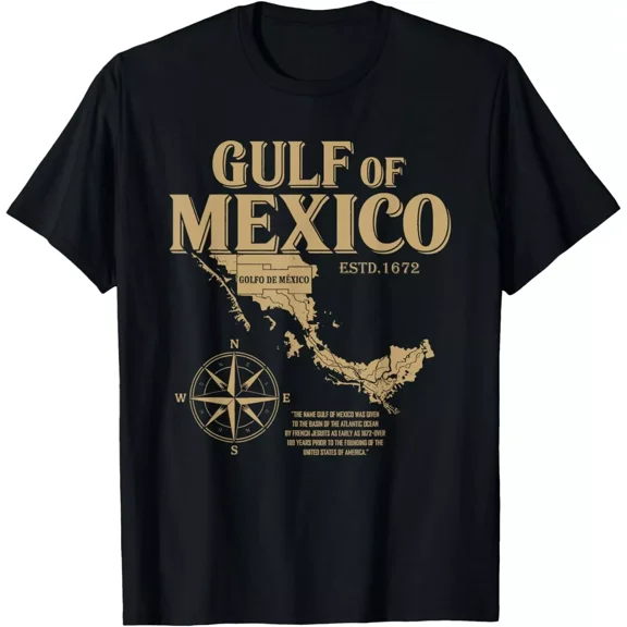 Gulf Of Mexico Not Us America Historic Map 1672 Graphic Unisex T-Shirt up to size 5XL