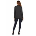 thumbnail image 3 of Women's Casual Draped Open Front Long Sleeve Solid Cardigan, 3 of 5