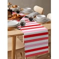 thumbnail image 6 of Red Pink Striped Table Runner 60 Inches, Farmhouse Stripes Simple Art Bed Runner Dresser Scarves Tabletop for Indoor Outdoor Parties/Ceremony/Banquet, 13" x 60", 6 of 8