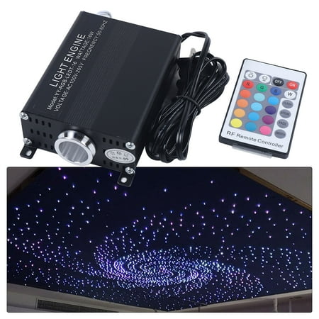 

ZhdnBhnos 300pcs 16W RGB LED Headliner Twinkle Star Light Home Fiber Optic Roof Ceiling Lamp Kit Starry Sky Lighting w/ Remote
