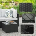 thumbnail image 7 of Phonjoroo 5PCS Patio Furniture Sets All Weather Outdoor Sectional Sofa Manual Weaving Wicker Rattan Outdoor Conversation Set with With Cushion And Glass Table, White, 7 of 7