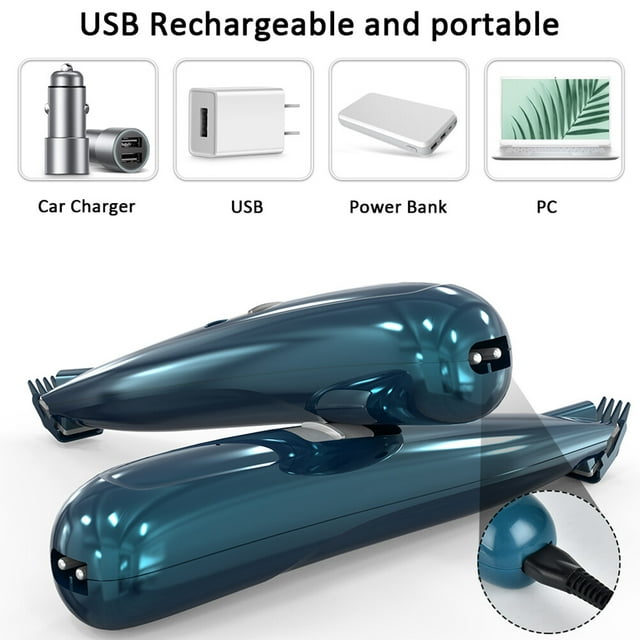 ifundom Pet Dog Electric Clipper with LED Light Blue for All Sizes Durable Stainless Steel Professional Grooming Tool for Pets 6.3inx4.1inx1.2in
