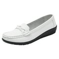 thumbnail image 2 of AUDeals Women Nurse Shoes, Soft Flat Slip On Shoes, Breathable Woven Walking Sneakers with Arch Support and Lightweight Feel (White, 9.5), 2 of 8