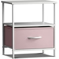 thumbnail image 3 of Sorbus 1-Drawer Nightstand with Shelf, Steel Frame, Wood Top, Pastel Pink, 3 of 8