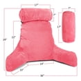 thumbnail image 2 of Clara Clark Bed Rest Reading Pillow with Arms and Pockets- Premium Memory Foam Pillow, Large, Pink, 2 of 7