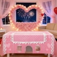 thumbnail image 4 of TIELUTT Heart Pattern Tablecloth for Valentine's Day Celebration Dinner Party and Home Kitchen Dining round Cover Table round Party Table Polyester Fabric Tablecloth Thanksgiving Table Disposable A T, 4 of 7