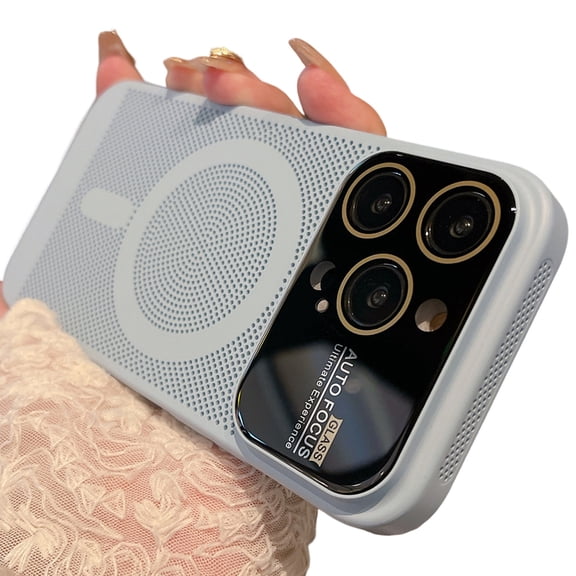 Cover for iPhone 13 Pro, Compatible with MagSafe Case,Hybrid Shockproof Heat Dissipation Breathable Case with Camera Lens Full Cover Protector Cover, blue