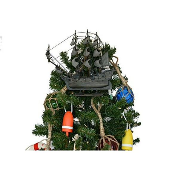 Flying Dutchman Model Pirate Ship Christmas Tree Topper Decoration - Nautical C