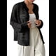 thumbnail image 2 of Cárdigan de Crochet para Mujer, Suéter Ahuecado, Suéter de Larga con Botones, Top de Punto Negro L, 2 of 9