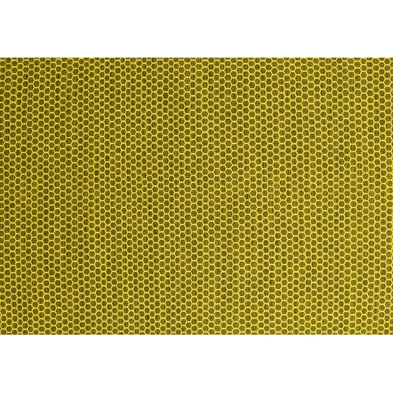 Ahgly Company Indoor Rectangle Abstract Yellow Contemporary Area Rugs, 2' x 5'