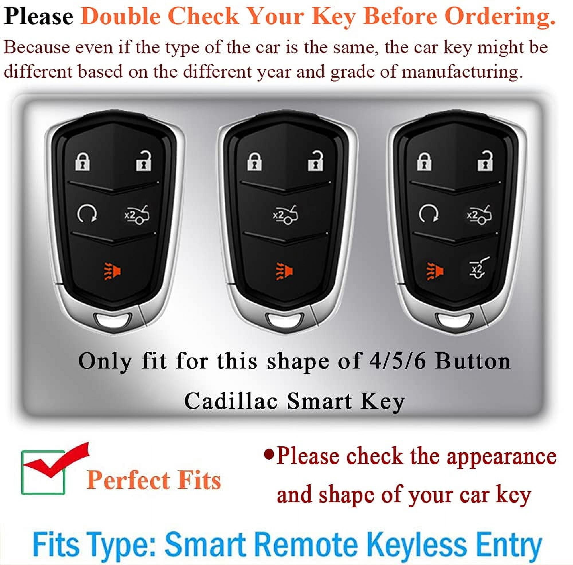 1Pcs for 2018 2019 Cadillac 4/5/6 Button Key Fob Protector Red Key Case Cover Shell for Cadillac XT5 XT6 ATS Escalade CT6 CTS XTS SRX- Keyless